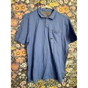 VAN HEUSEN Mens Blue Classic Fit Short Sleeve Polo Size M Flex Cotton Blend